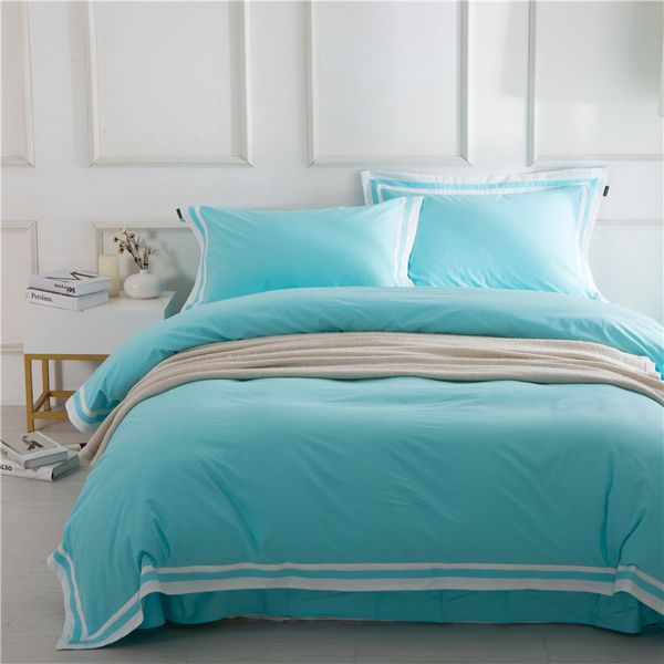 Queen King Size Gray White Blue Luxury Bedding Set Hotel Bed Sets