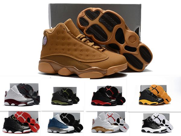 

gym red retro j13 13s toddler shoes bred space jam kids basketball sneaker concord gamm blue new born baby infant shoes eur 28-35, Black
