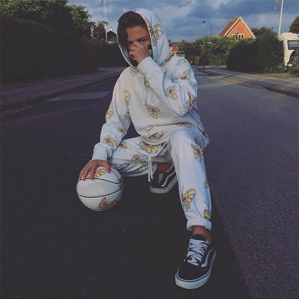 

16ss Gonz бабочка Box логотип толстовки с капюшоном толстовка Мужчины Женщины пара нар