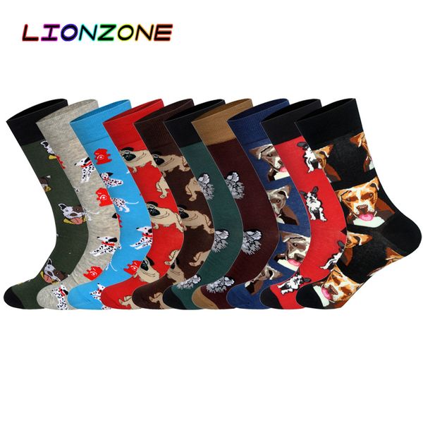 

brand men socks with funny 10 colors 3d pet dogs pugs hounds wedding gift streetwear cotton happy socks chaussette homme, Black