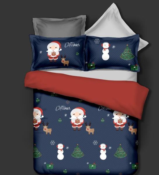 

christmas bedding set santa claus print bed merry christmas gift white bedclothes  king duvet quilt cover