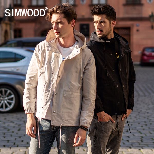 

simwood 2018 new autumn jackets men casual brand thin coats fashion slim male black windbreaker jackets wear outside 180301, Black;brown