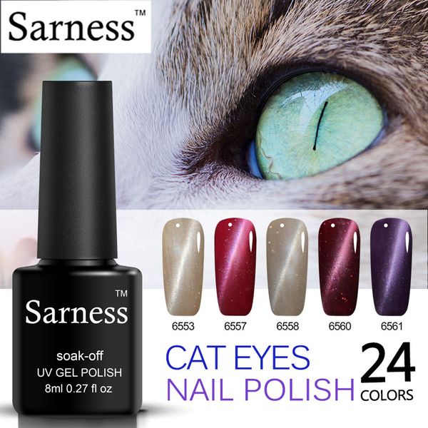 

sarness 8ml magic stick glitter uv gel nail polish soak off magnetic gel effect nail art lacquer chameleon cat eye varnish, Red;pink