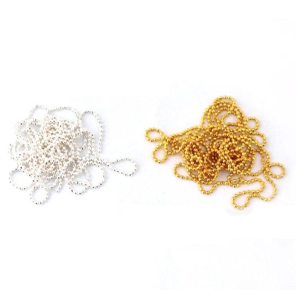 

3-5m diy 3d tips alloy ball beads line chain nail art decoration, Silver;gold