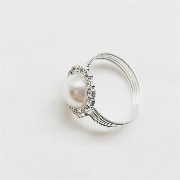 

elegant napkin rings wed napkin rings stainless steel silver pearl napkin rings holder banquet table decoration