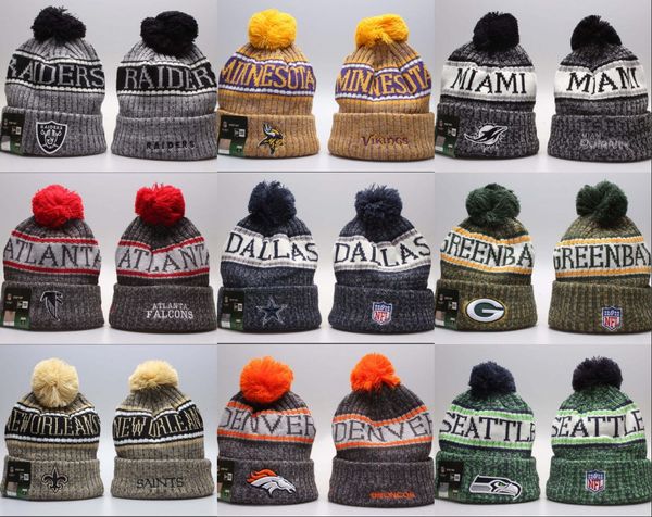 

2018 wholesale winter beanie knitted hats all 32 teams football beanies sports team women men popular fashion winter skull hat cotton, Blue;gray