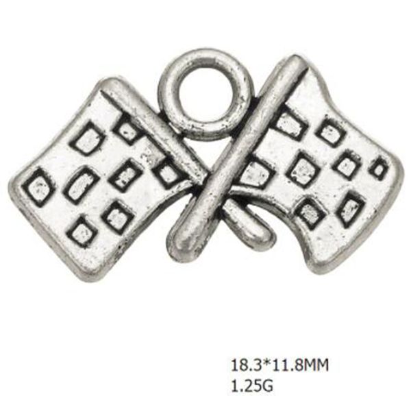 

2021 tibetan silver plated check flag pendant charm other customized jewelry, Bronze;silver
