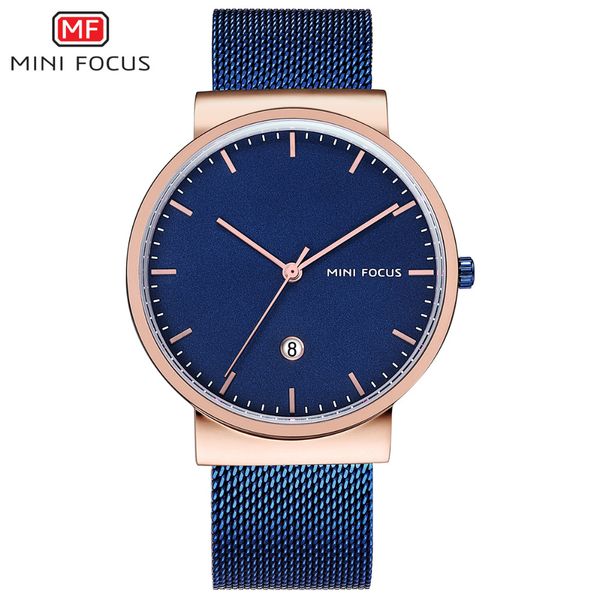 

minifocus mens watches stainless steel strap quartz watch new 2018 fashion casual clock relogio masculino saat, Slivery;brown