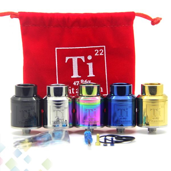 

Titanium Goon V1.5 RDA 24mm Ecig Atomizer 528 Custom Vapes GOON Ti 1.5 Tank 5 Colors Peek insulators DHL Free