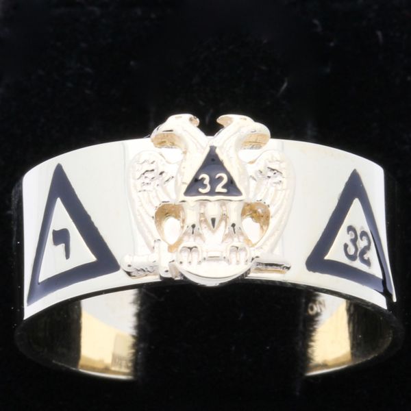 

Men's 316 stainless steel Scottish Rite 32nd degree masonic ring with eagle wings up or wings down 32nd Yod rings jewel