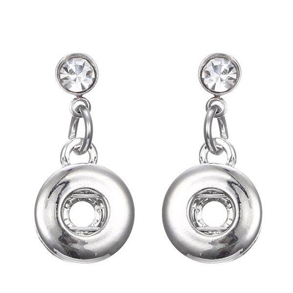 

noosa snap button earring crystal stud earrings snap ear jewelry fit 12mm snap buttons simple earrings for women, Golden