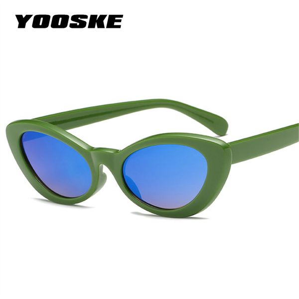 

yooske small oval sunglasses women cat eye retro black red yellow sun glasses for women fashion vintage sunglass summer style, White;black