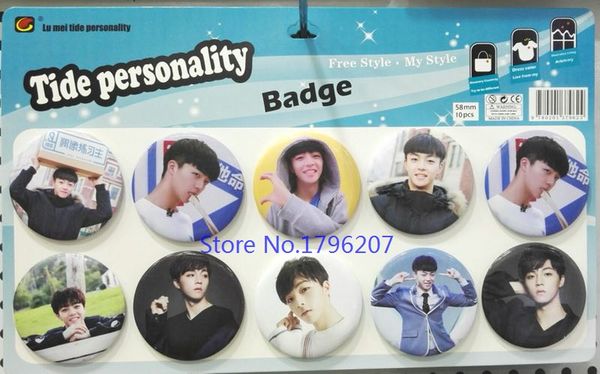 

wholesale 10pcs/set star button 58mm round brooch badge kids s-34, Gray