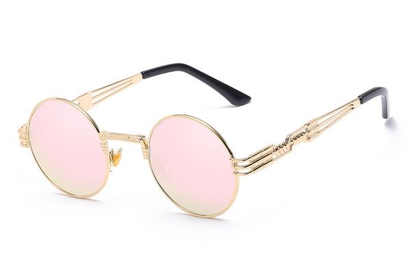 

vidano optical round metal sunglasses steampunk men women fashion glasses brand designer retro vintage sunglasses, White;black
