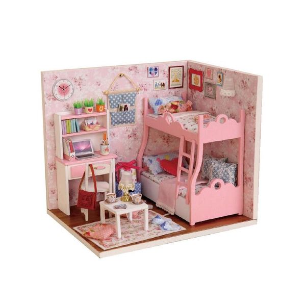 

wooden diy doll house handmade doll house furniture kit miniatura mini dollhouse toy for children birthday gifts