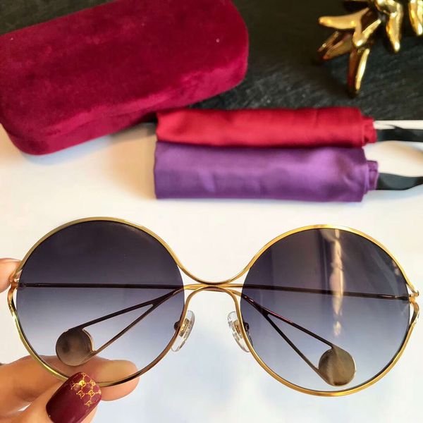 

0253 gold/brown gradient round sunglasses 0253s 2018 women fashion sunglasses eye wear new with box, White;black