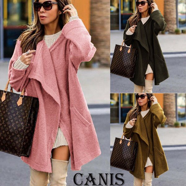

fashion women cardigan loose knitted long sleeve autumn winter warm soft cardigan outwear jacket coat for women girl, Black;brown