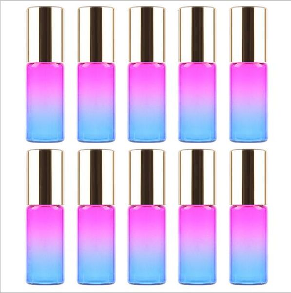 

5ml gradient portable glass essential oil bottle roll on perfume bottle 100pcs/lot