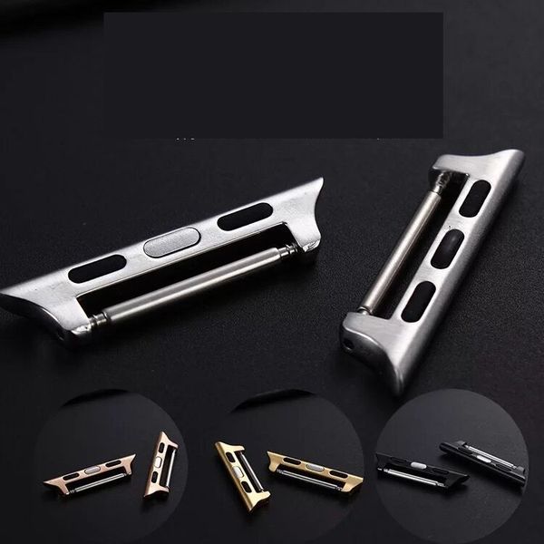 

a pair stainless steel adapters for apple watch series 4 3 2 1 band adapter adaptor 38mm 42mm 40 44mm wrist strap metal connector 100pair