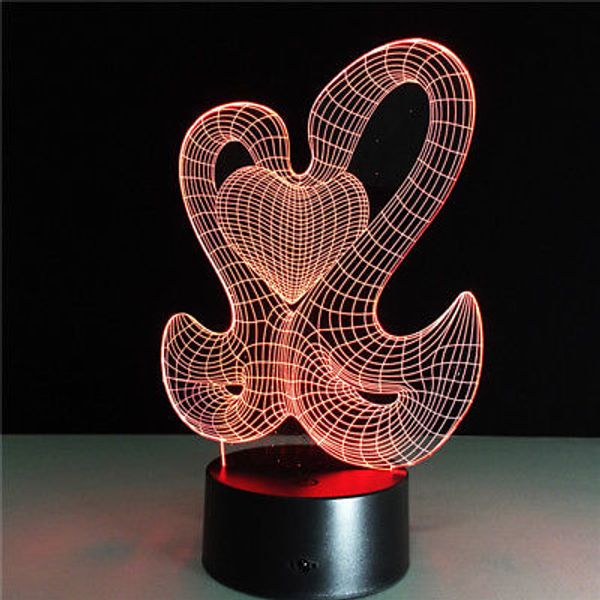 Lovely Swan Night Light 3D Illusion Lamp LED USB Camera da letto Salotto Light Desk Home Decor Lampade acriliche # R87