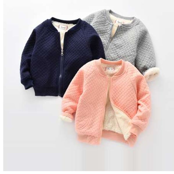 

bibicola kids boys girls warm jacket leisure jacket plus velvet spring children's wear cotton shirt late autumn warm outwear, Blue;gray