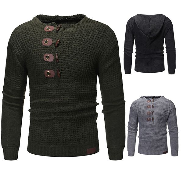 

дропшиппинг свитер с капюшоном мужчины с длинным рукавом пуловер 2018 мода рог пряжка трикотаж грубая шерсть хип-хоп трикотажные мужская оде, White;black