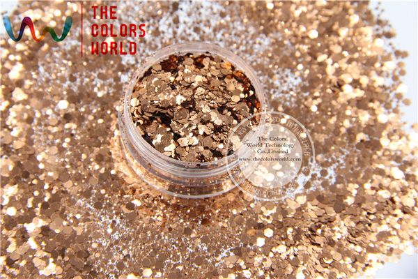 

hm2104-232 cinnamon color metallic luster hexagon shape glitter sequins for nail art diy decoration and halloween's decorations, Silver;gold