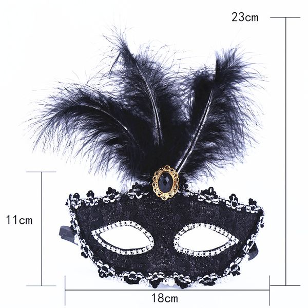 

halloween christmas ball party high-grade leather feather child feather mask 18*20