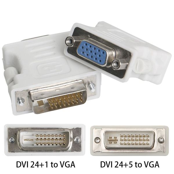 wholesale DVI DVI-I Maschio 24 + 5 24 + 1 Pin a VGA Adattatore per convertitore video femmina per DVD HDTV TV D 300 pezzi