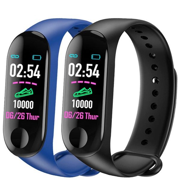 

M3 plu color ip creen mart port fitne bracelet ip68 waterproof blood pre ure oxygen activity tracker for men women
