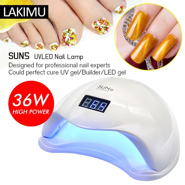 

lakimu led uv lamp for nail art dryer 36w nail dryer for gel polish gel varnish drying manicure sale