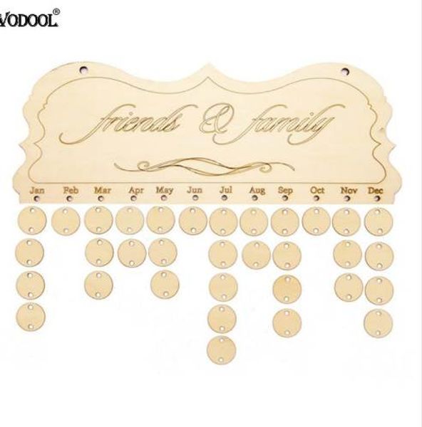 2019 vodool diy fashion wooden birthday calendar family friends sign special dates planner board hanging decor gift decorate from us_store price school birthday calendar