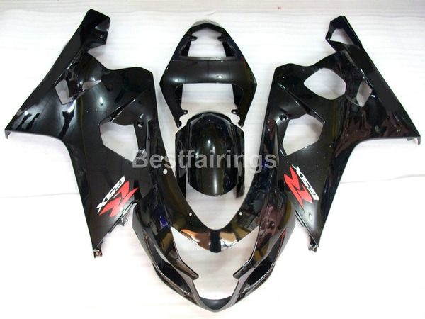 Heißer Verkauf Verkleidungssatz für Suzuki GSXR600 GSXR750 2004 2005 schwarze GSXR 600 750 K4 K5 Verkleidungen RE45