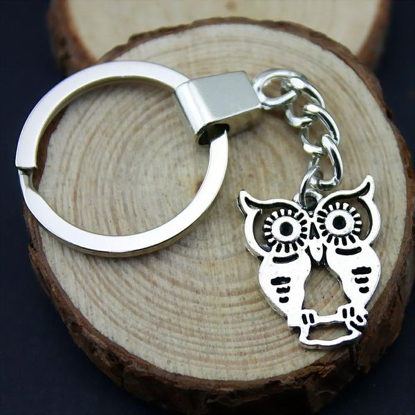 

6 pieces key chain women key rings couple keychain for keys owl 23x19mm, Slivery;golden
