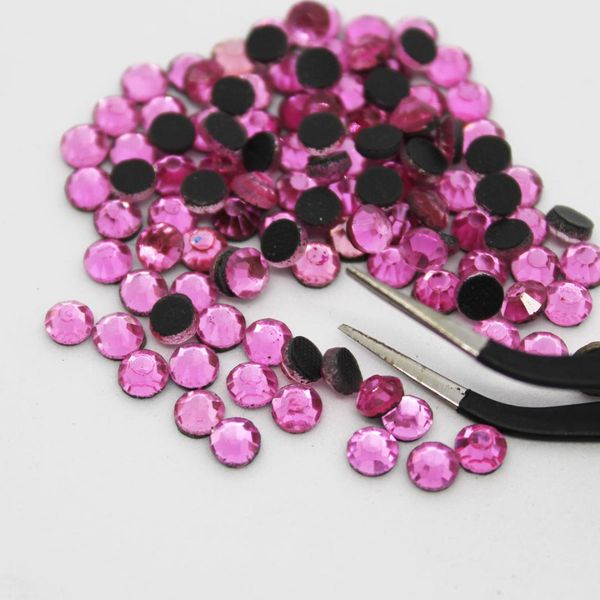 

lt rose ss20 machine glass material dmc ix rhinestones flatback glass for clothing decoration, Silver;gold