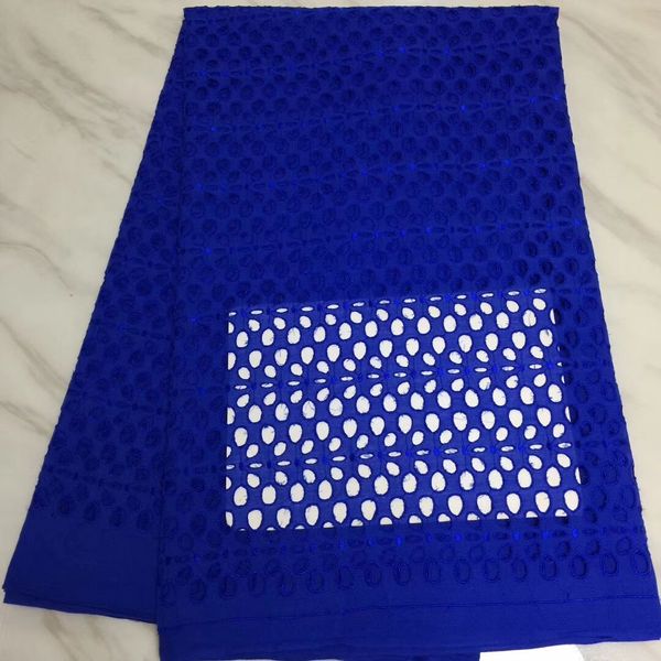 

5 yards/pc royal blue embroidery african cotton fabric for swiss voile dry lace for clothes bc159-7, Black;white