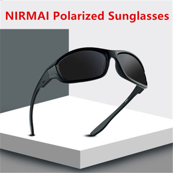 

nirmai new black polarized sports sunglasses men sport sunglasses uv400 outdoor driving fishing eyewear fashion goggles, White;black