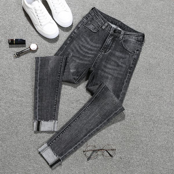 

fashion skinny jeans for woman denim pants strech jeans 2018 autumn elastic high waist women's plus size, Blue