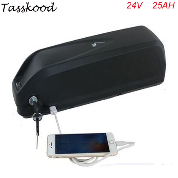 

new hailong battery with usb and switch 24v 25ah electric bike battery 24v 700w ebike down tube li-ion battery use samsung cell