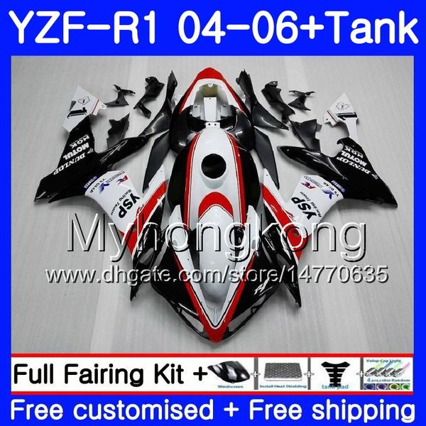 Rot weiß schwarz Körper + Tank für Yamaha YZF 1000 YZF R 1 YZF-R1 2004 2005 2006 232HM.25 YZF1000 YZF R1 04 06 YZF-1000 YZFR1 04 05 06 Verkleidung