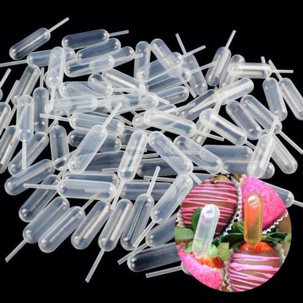 

50pcs/100pcs plastic squeeze 4ml transfer pipettes dropper mayitr disposable pipettes for strawberry cupcake ice cream chocolate