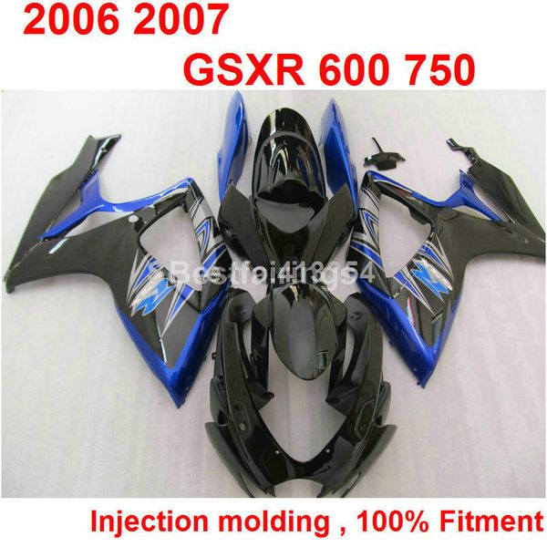 

custom injection molding fairing kit for suzuki gsxr600 gsxr750 2006 2007 blue black gsxr 600 750 06 07 zv23