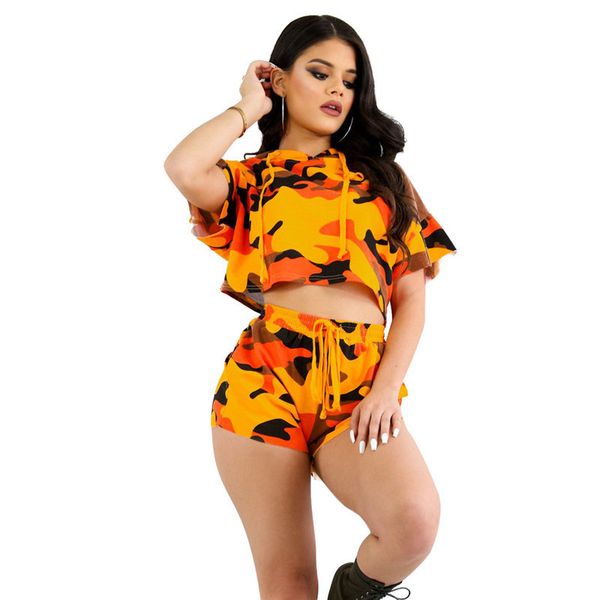 

camo print two piece set summer outfits casual short sets for women fashion tracksuit ladies sweat suits female, Gray