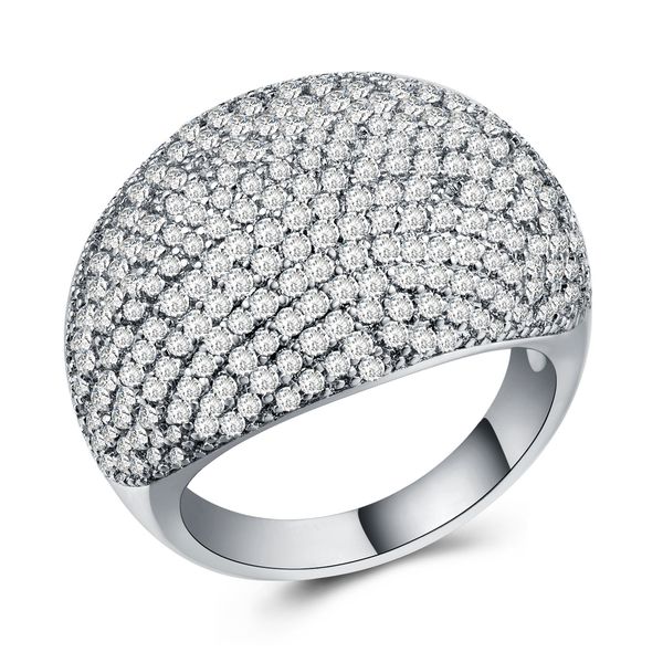 

Luxury Full Diamonique Cz Brand Ring 925 Silver/Gold Filled Eternal Wedding Jewelry Finger Rings For Women Gift Size 6-10