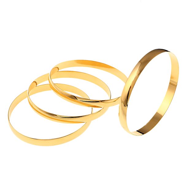 8 мм большой размер золотой цвет медь равнина круглый браслет простой браслет ювелирные изделия Оптовая женщины браслеты браслеты браслеты