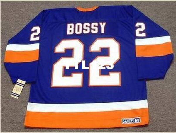 

men #22 mike bossy new york islanders 1982 ccm vintage k hockey jersey or custom any name or number retro jersey, Black;red