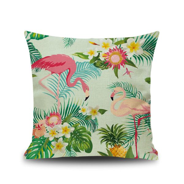 30 Stil Karikatür Flamingo Stil Yastık Kılıfı Renkli Kuşlar Yaprak Yastık Kapak Sevimli Hayvan Baskı Minder Kapak Çocuklar Hediye