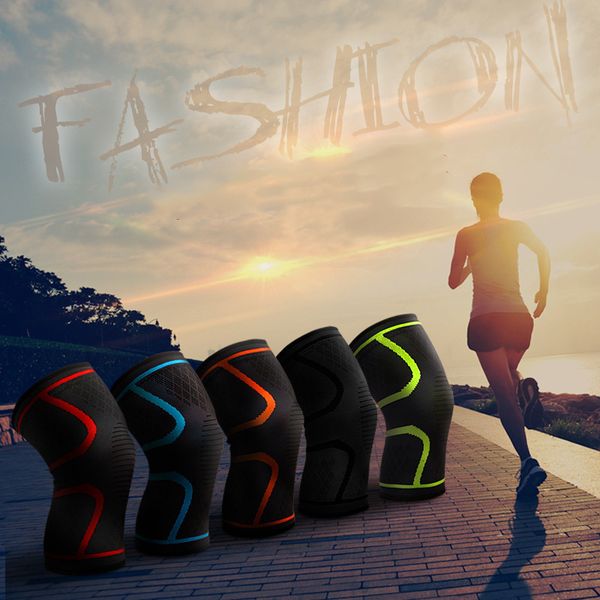 

1pcs l-3xllarge size elastic nylon sport compression basketball knee pad sleeve fitness running cycling knee support braces, Black;gray