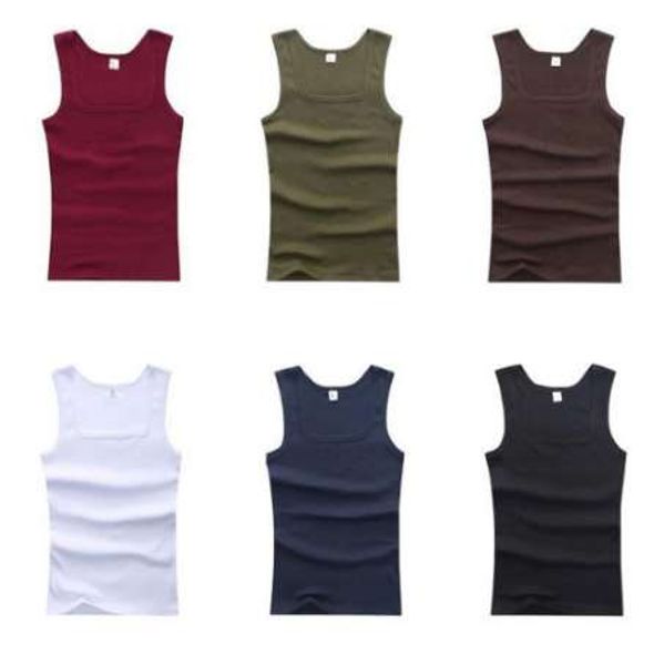 

yjsfg house men' t shirt casual tank summer bodybuilding sleeveless vest square collar fashion male tees, White;black
