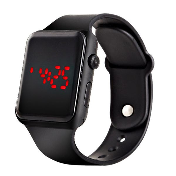 

new men's watch digital silicone sport wristwatch for men male boy red light, Slivery;brown